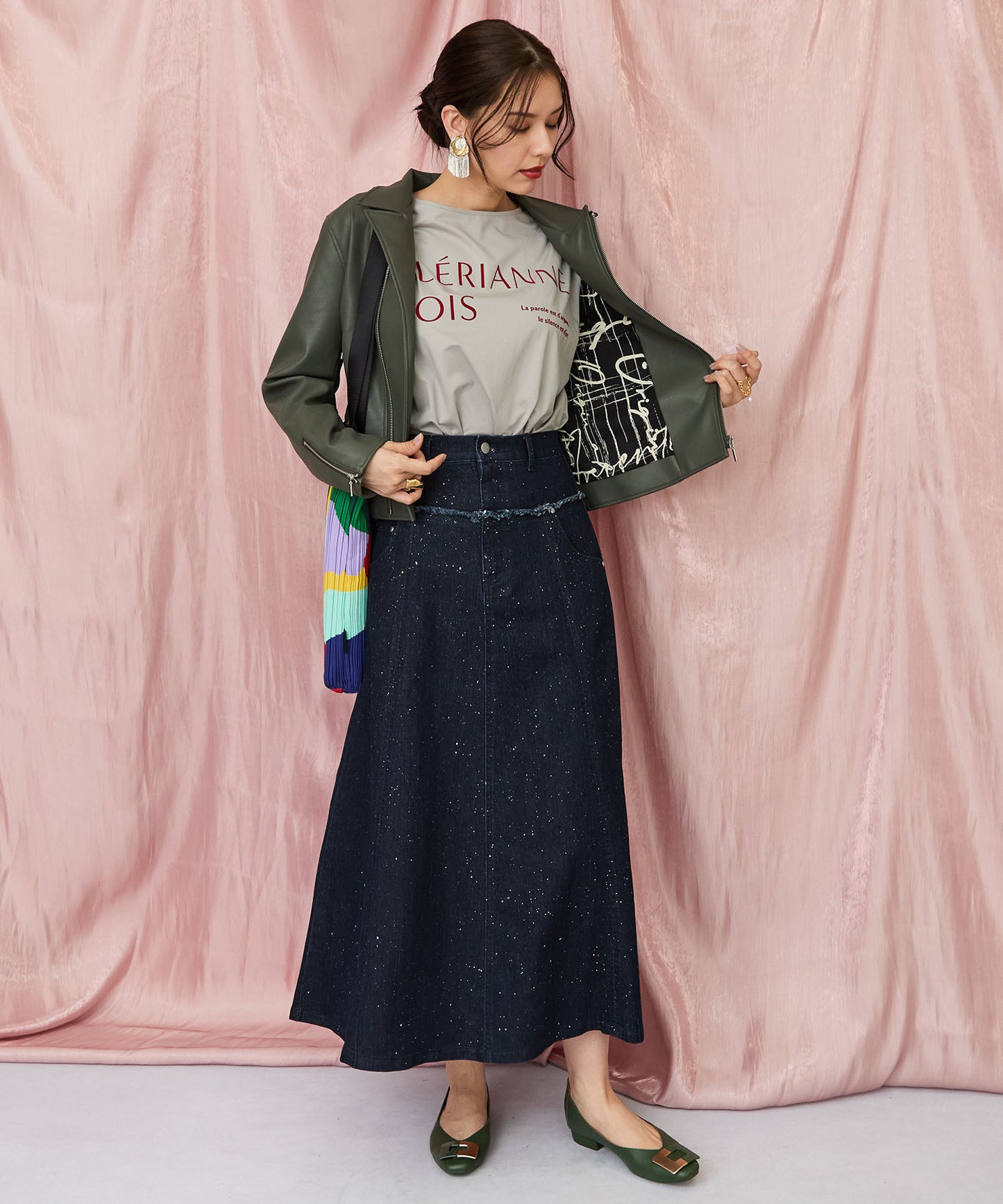 23-5546【FONT LAB】フェイクレザーライダースブルゾン