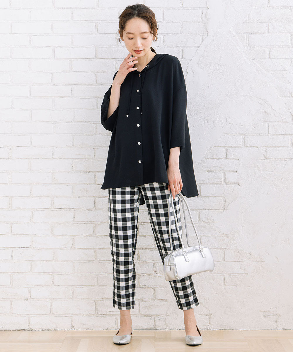 23-5475　【COOL・UV・防シワ】スムースジョーゼットフーディブルゾン【先行予約】