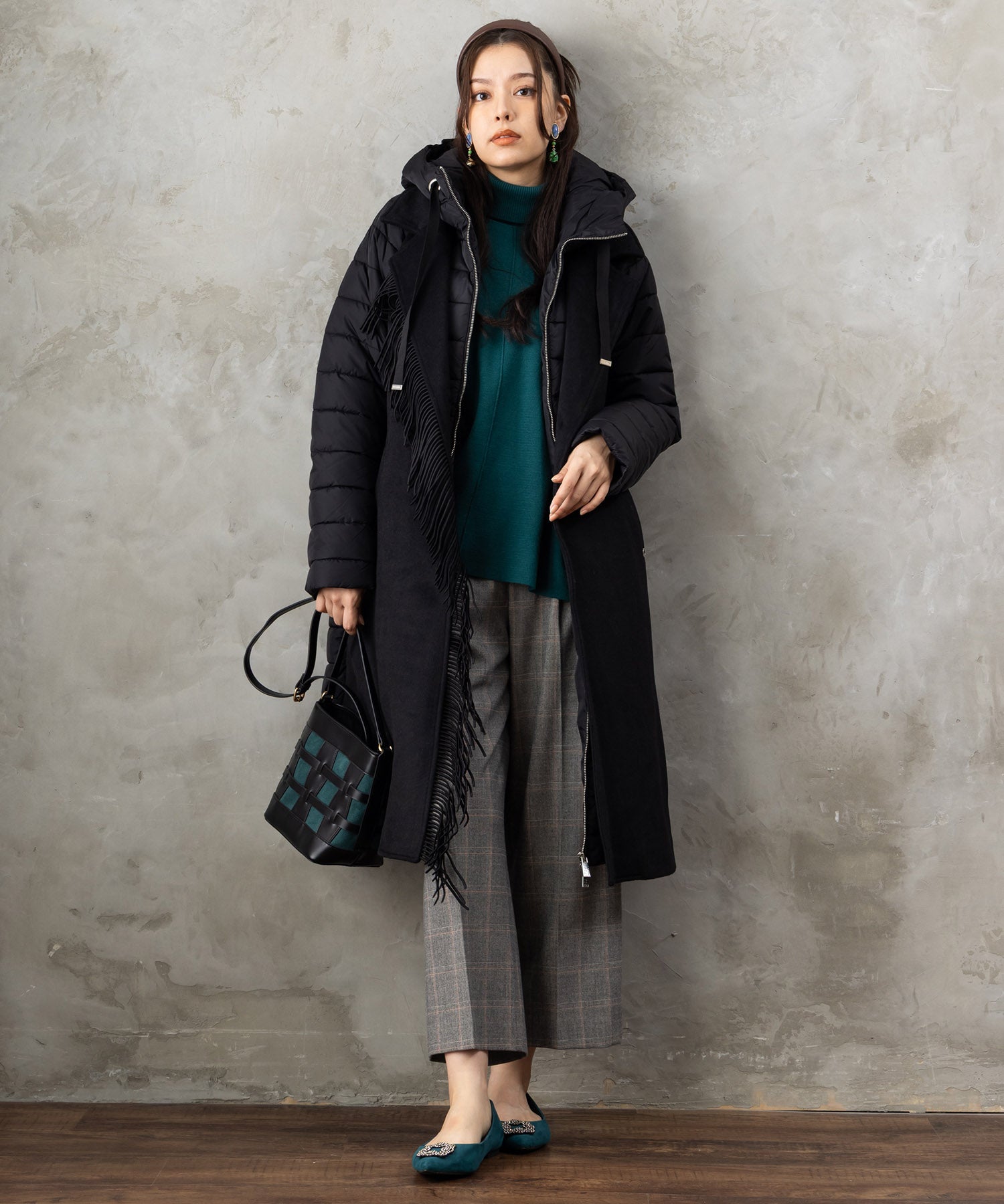 【JETSET SOLO PLUS】両面起毛ポケット釦ワイドパンツ