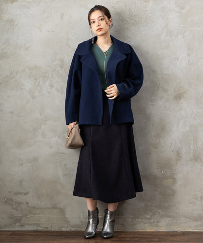 【JETSET SOLO PLUS】ネップツイードボタンデザインスカート