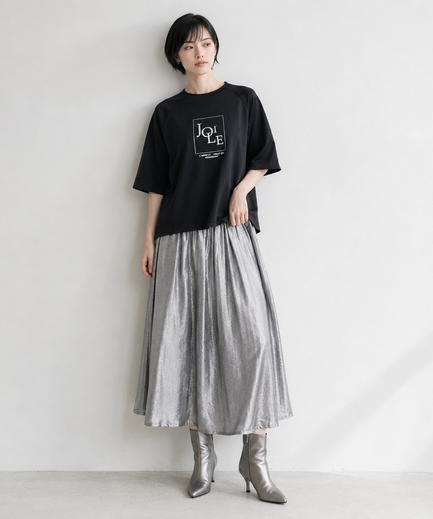 【FONT LAB】メタリックロゴオーバーTシャツ
