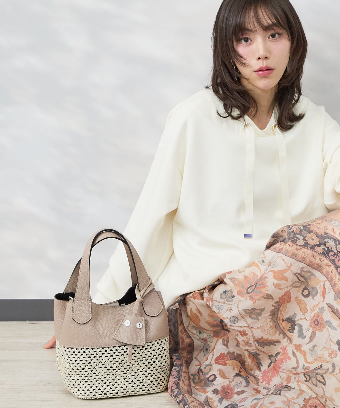 【RIPANI】レザー×メッシュ2WAY BAG