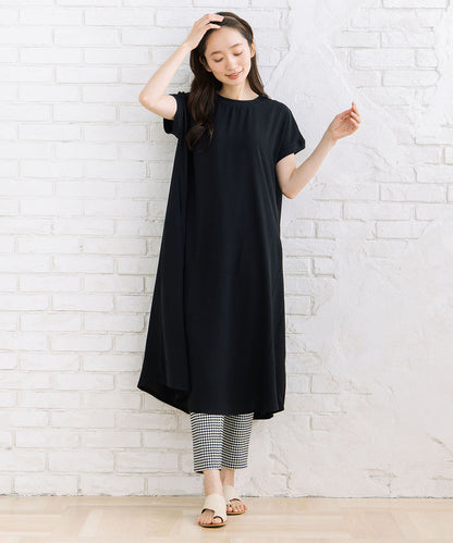 30-9697　【COOL・UV・防シワ】スムースジョーゼットリブワンピース