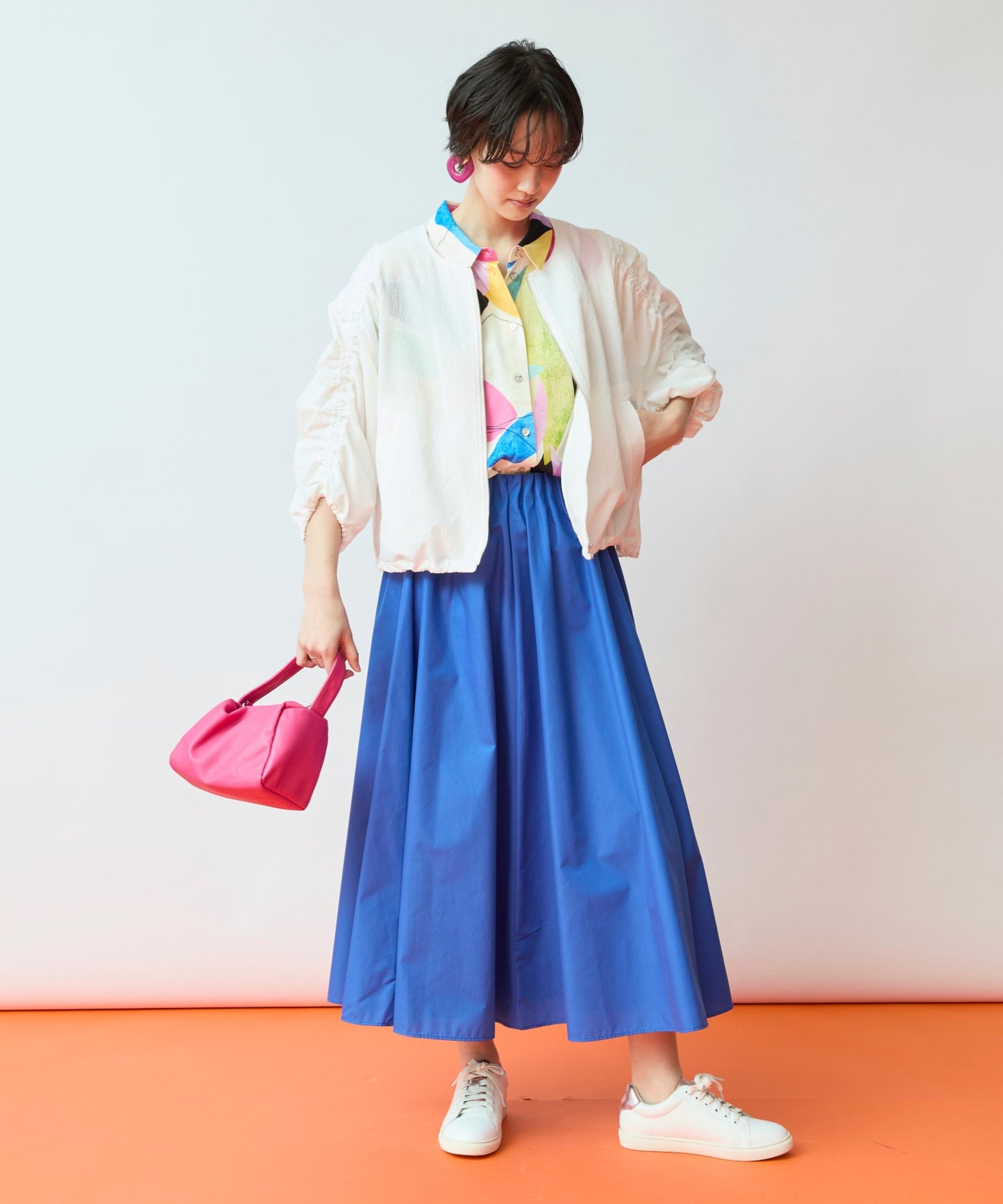【NUMPH】ジオメトリックエレメンツフレンチスリーブシャツ