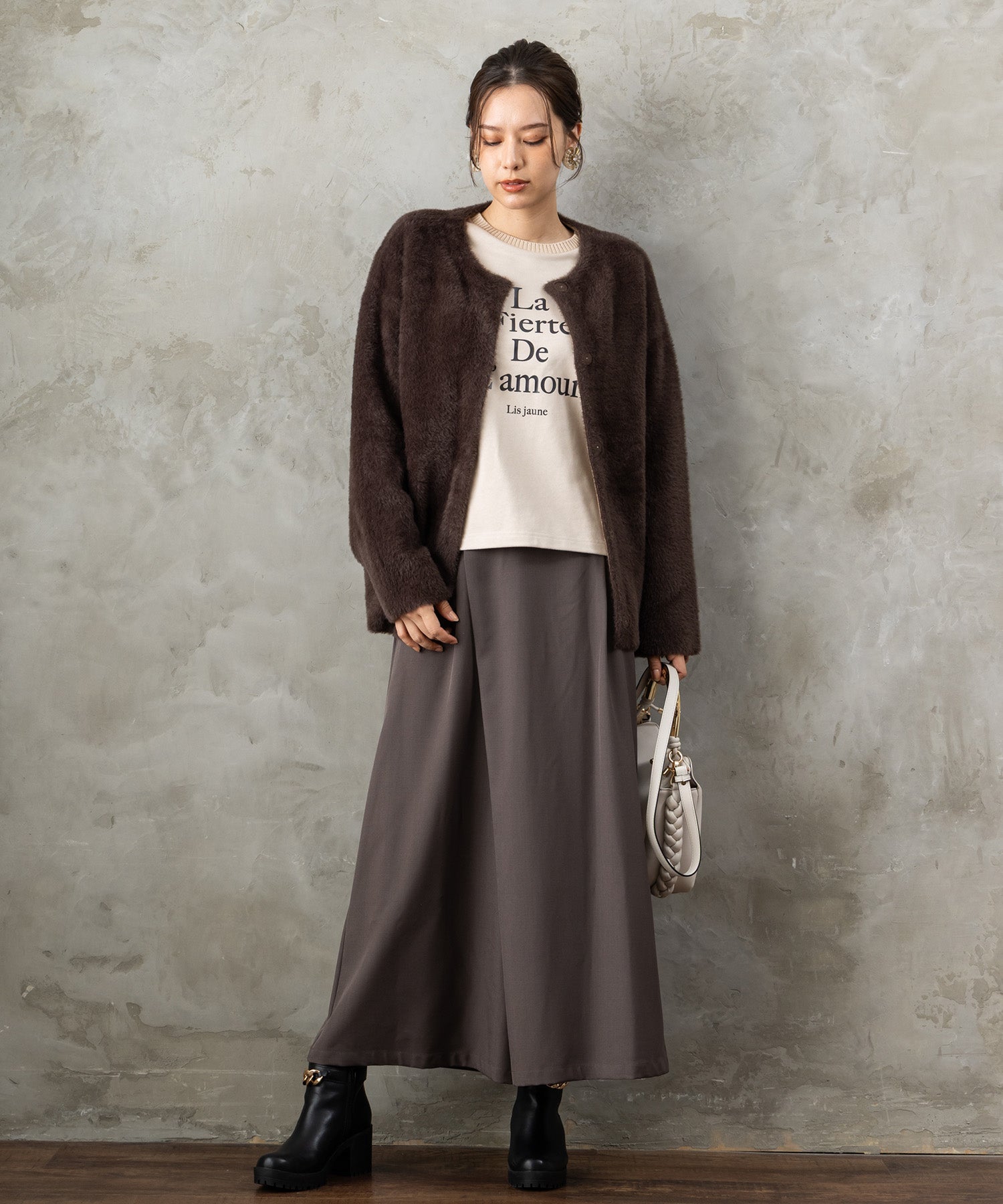 【FONT LAB】ダブルフェイスフェザーコーディガン’25