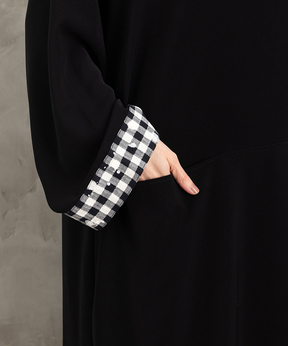 KOKOMARINA ポイントギンガムレイヤード風ワンピース