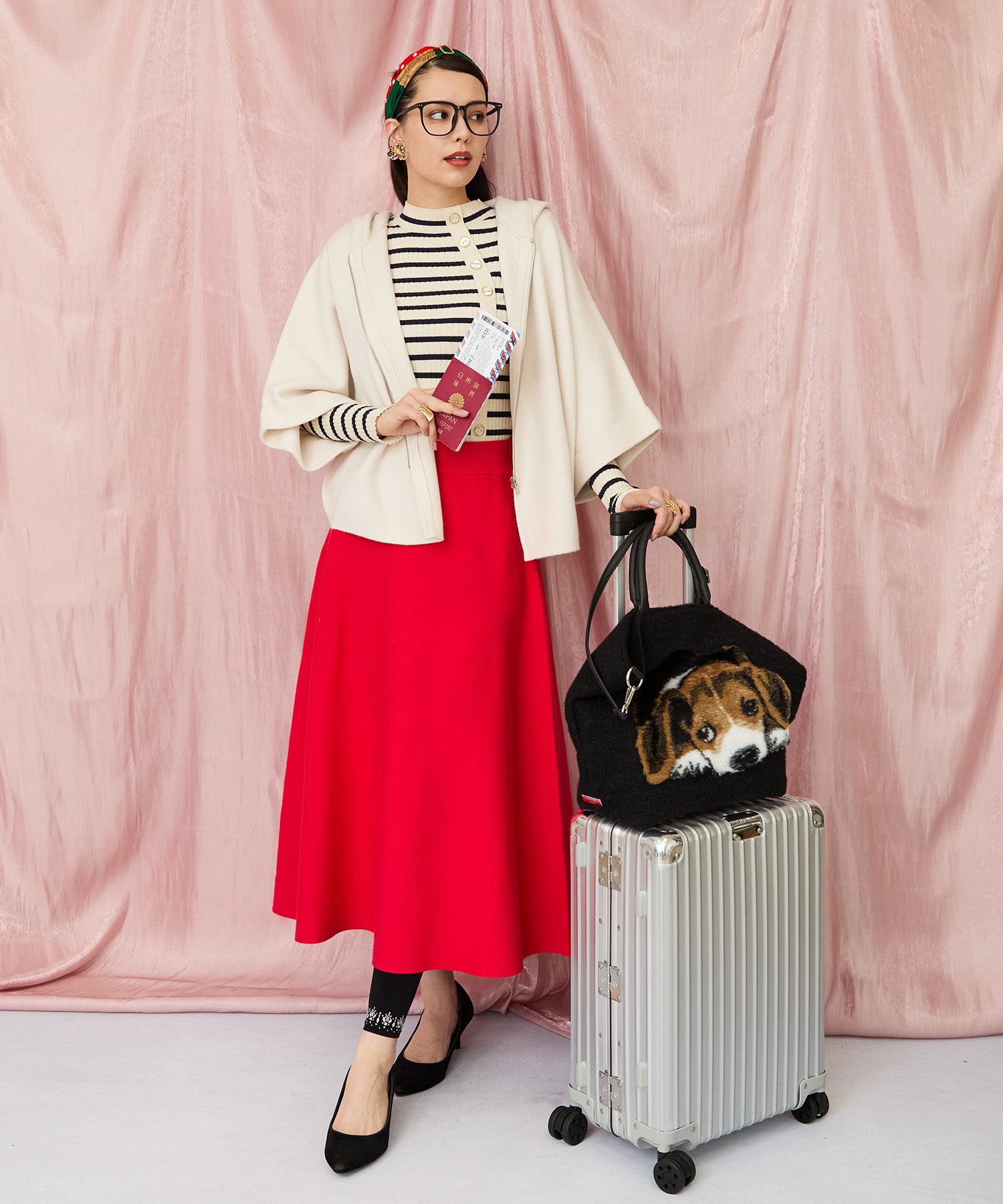 51-5650【FONT LAB】アシンメトリー釦ハイネックリブニット