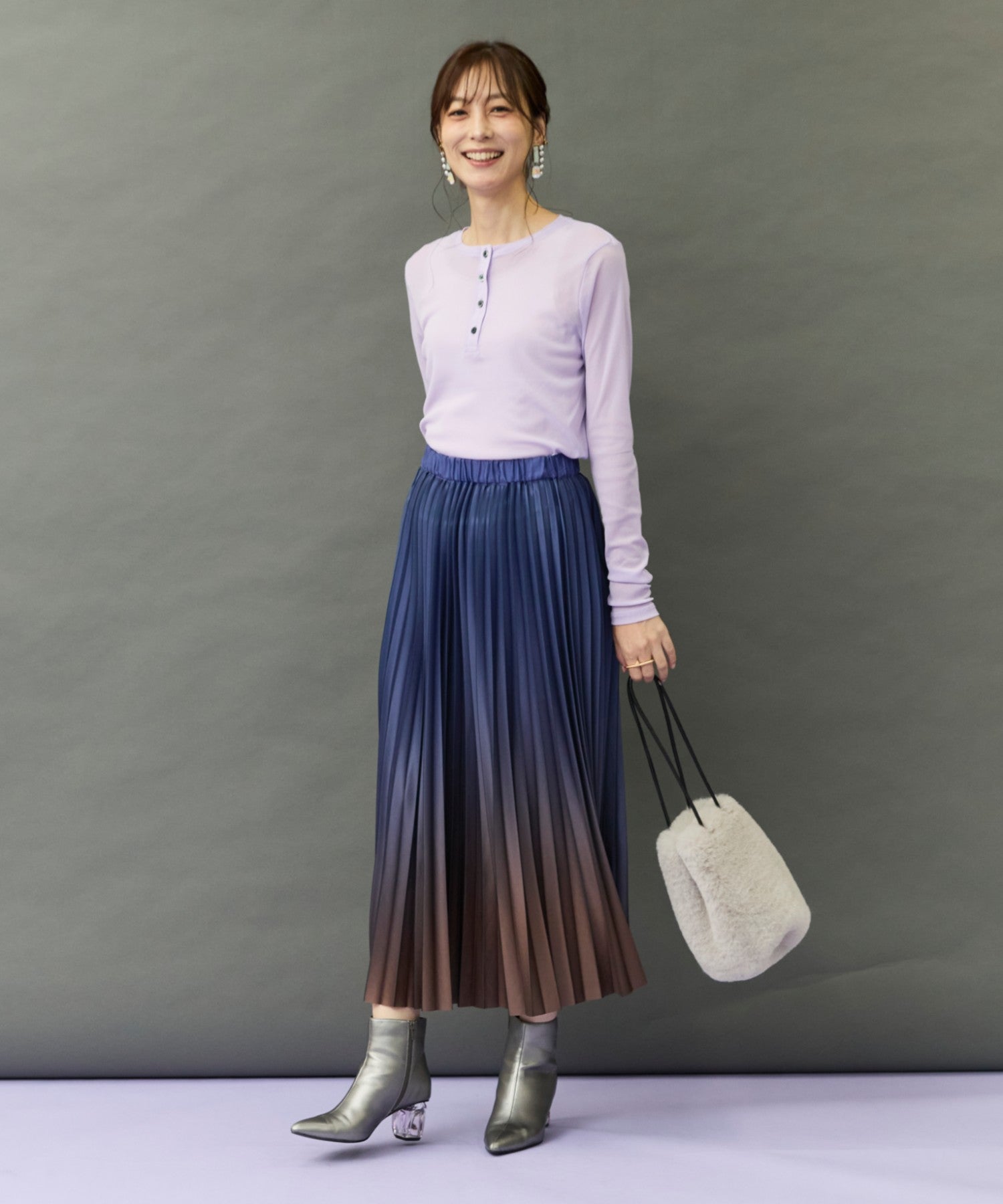 FONT LAB】グラデーションプリーツスカート'26AW｜ファッション通販の