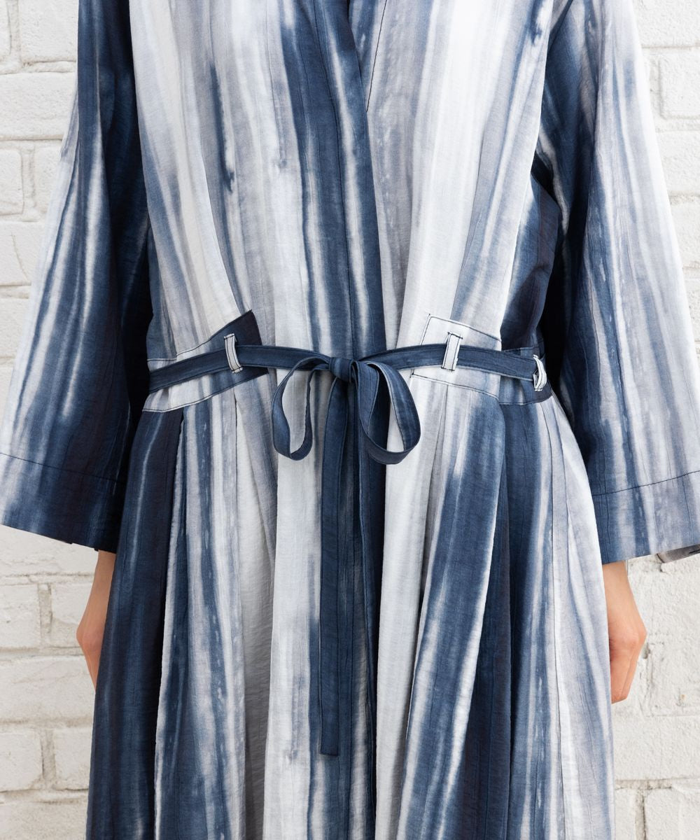 21号(6L～) KOKOMARINA ウエストマークグラデーションストライプワンピース