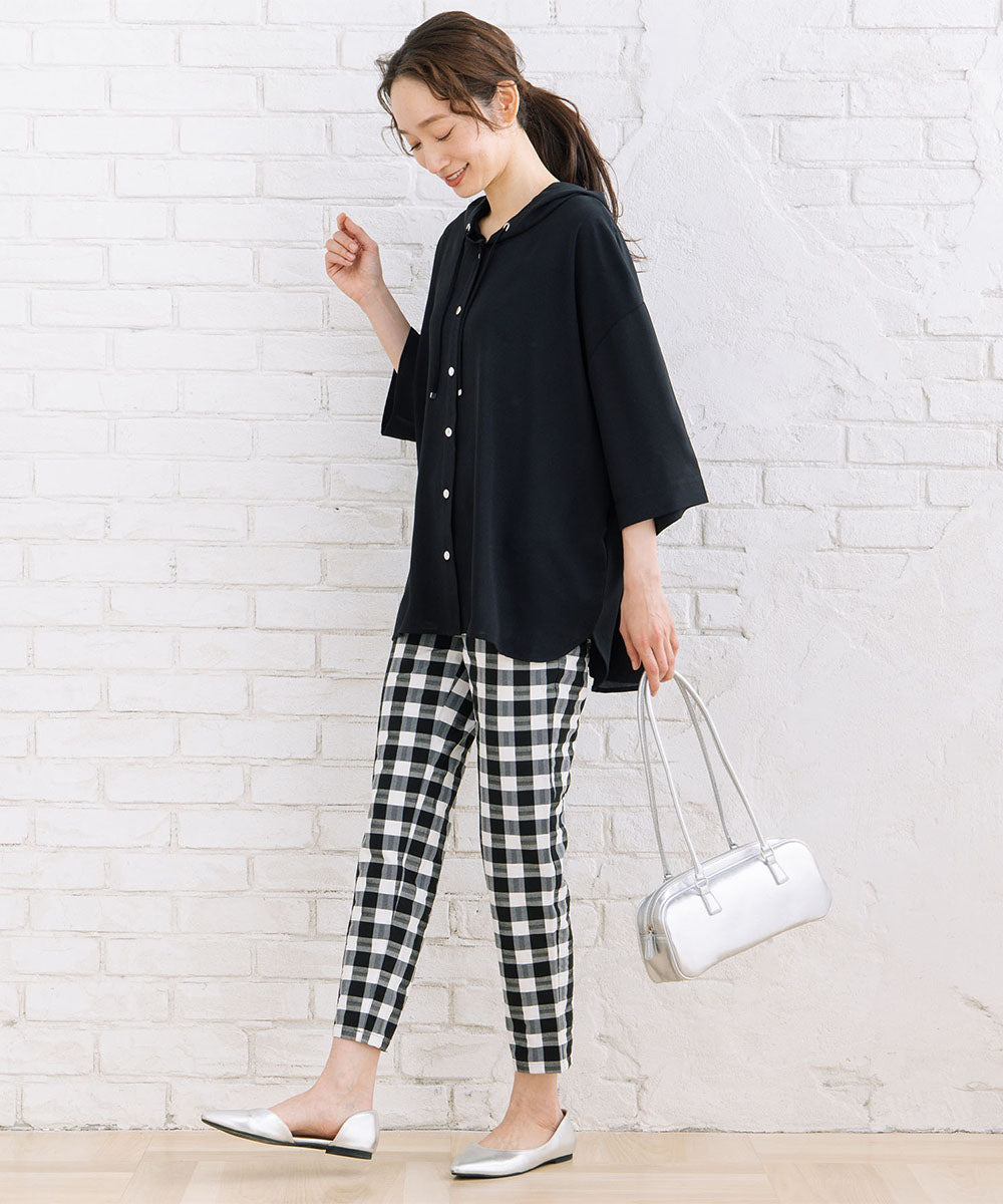 23-5475　【COOL・UV・防シワ】スムースジョーゼットフーディブルゾン【先行予約】