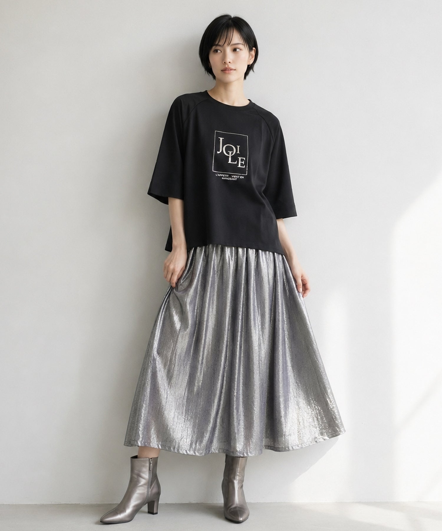 【FONT LAB】メタリックロゴオーバーTシャツ