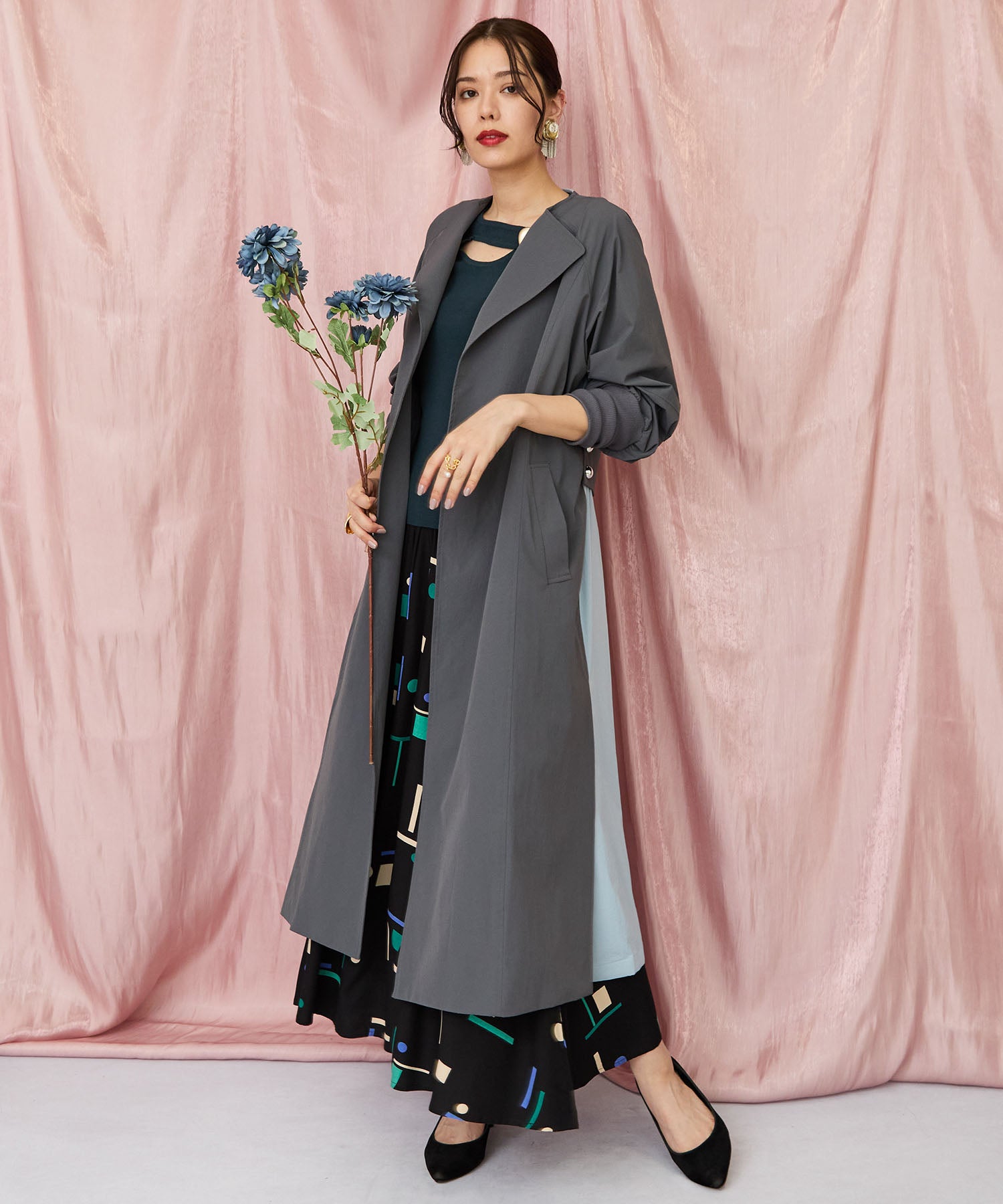 【INDESIGN】ミッドナイトジオメトリーフレアスカート