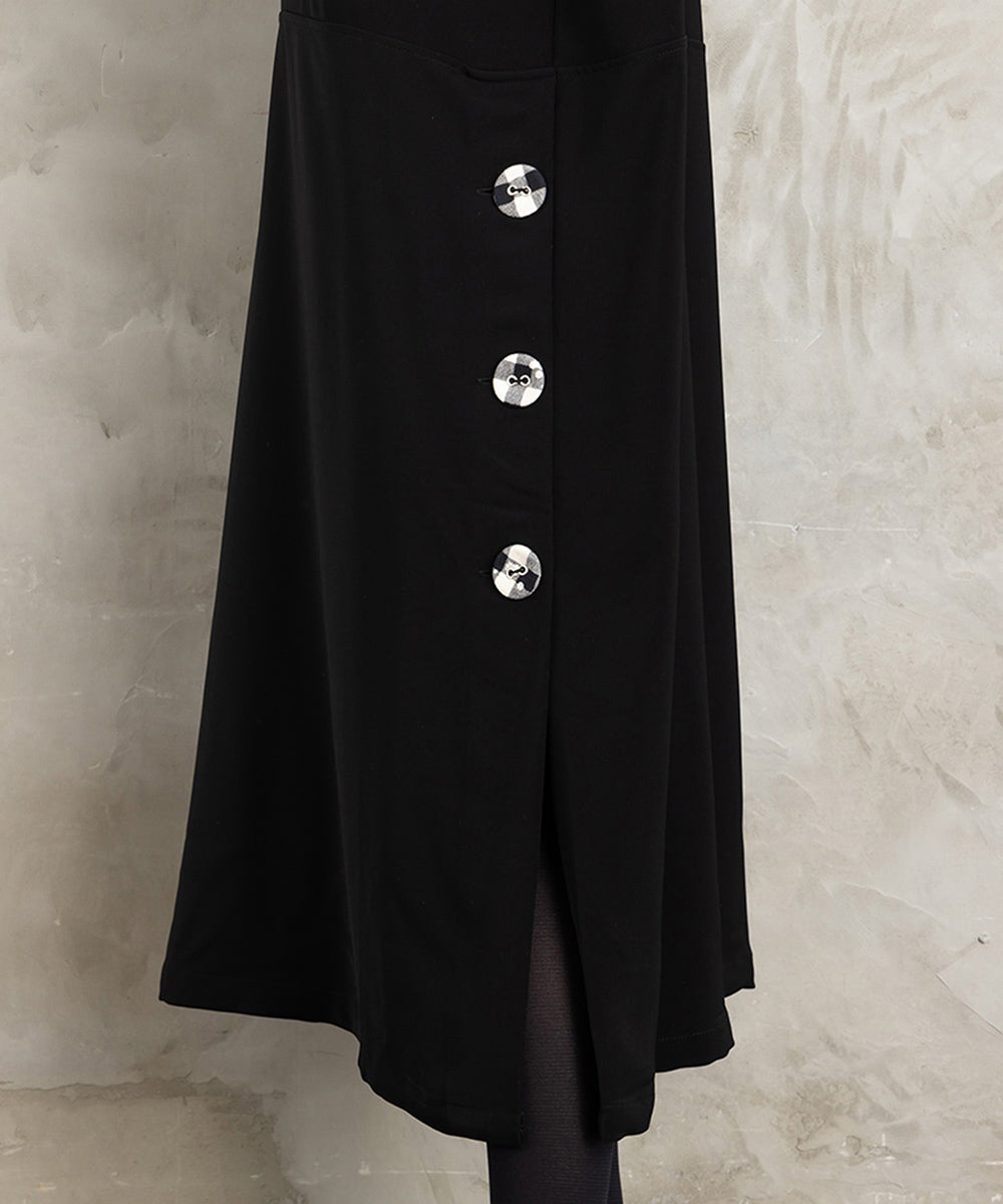 KOKOMARINA ポイントギンガムレイヤード風ワンピース