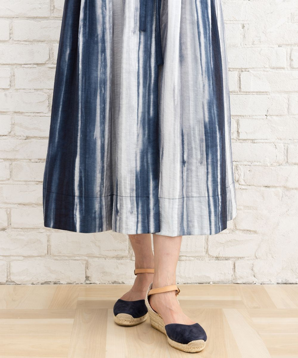 21号(6L～) KOKOMARINA ウエストマークグラデーションストライプワンピース