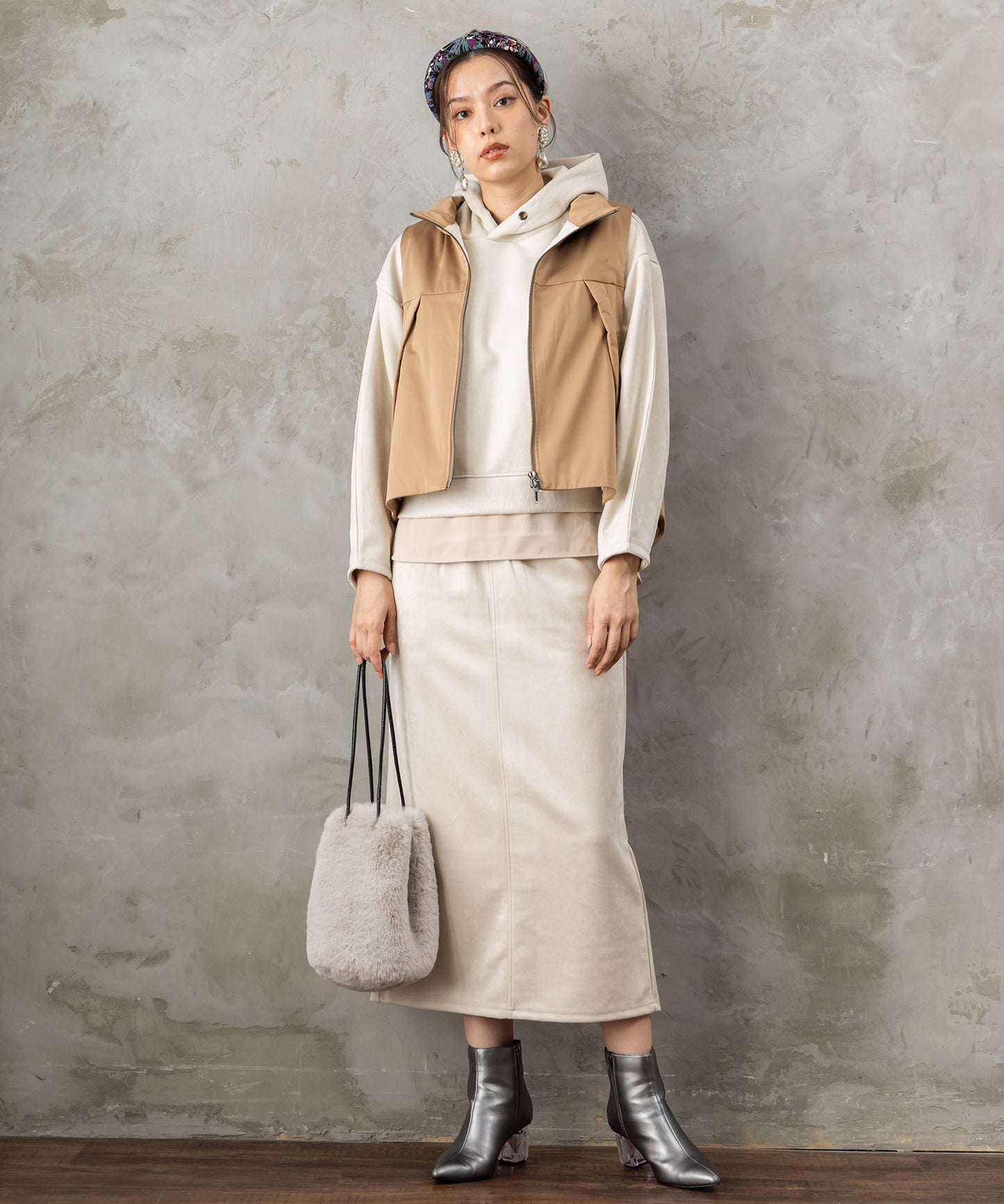 【FONT LAB】起毛ダンボールフーディーセットアップ