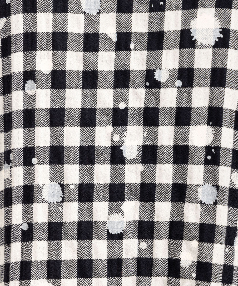 21号(6L～) KOKOMARINA ギンガムチェックスパッタリングワンピース