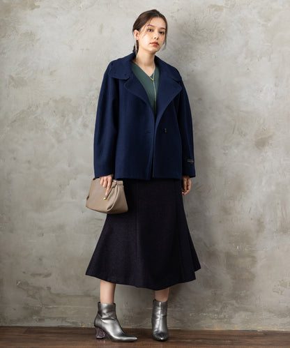 【JETSET SOLO PLUS】ネップツイードボタンデザインスカート