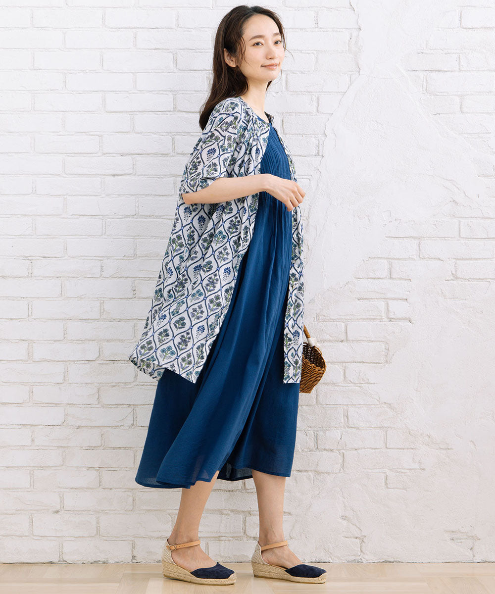 INDESIGN 【オーガニックコットン】ピンタックノースリーブワンピース