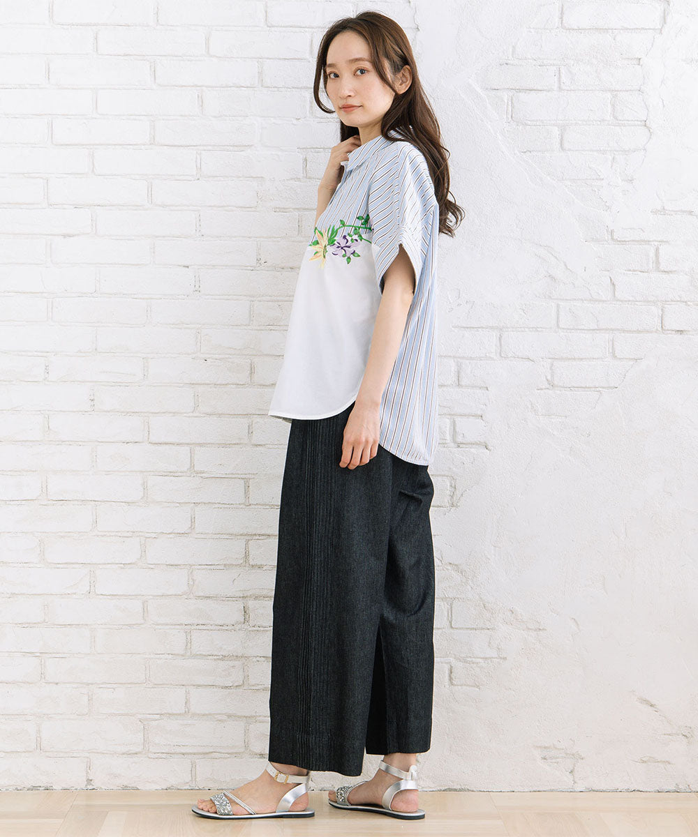 INDESIGN ピンタックラインデニムパンツ