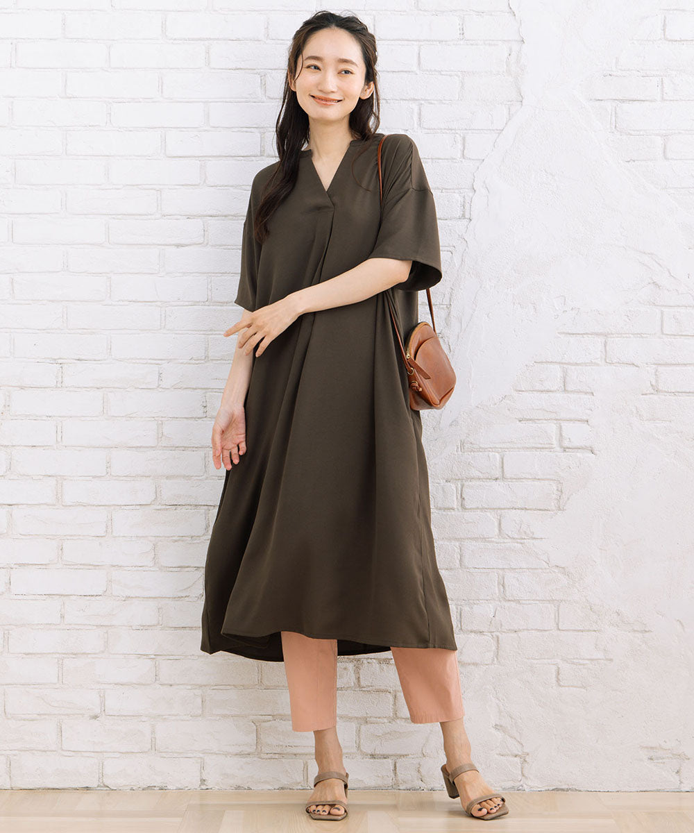 21号(6L～) スムースジョーゼットスキッパーワンピース