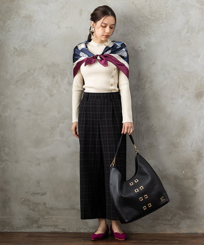 12-1892【JETSET SOLO PLUS】2WAYピーチツイルワイドパンツ