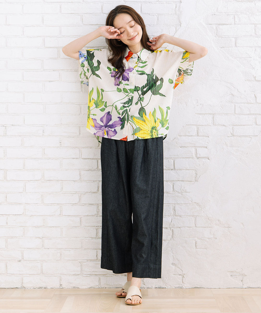 INDESIGN ピンタックラインデニムパンツ