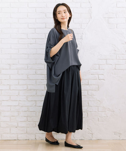 21号(6L～) スムースジョーゼットバンドカラーブラウス