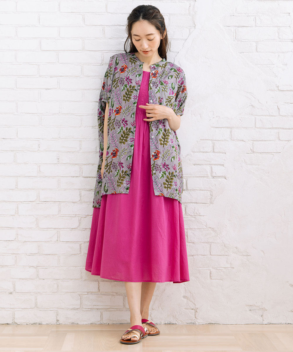 INDESIGN 【オーガニックコットン】ピンタックノースリーブワンピース