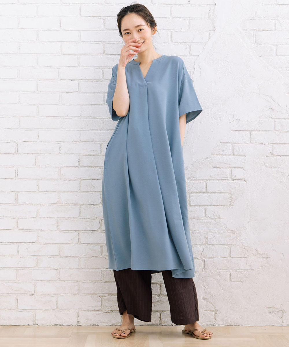 21号(6L～) スムースジョーゼットスキッパーワンピース