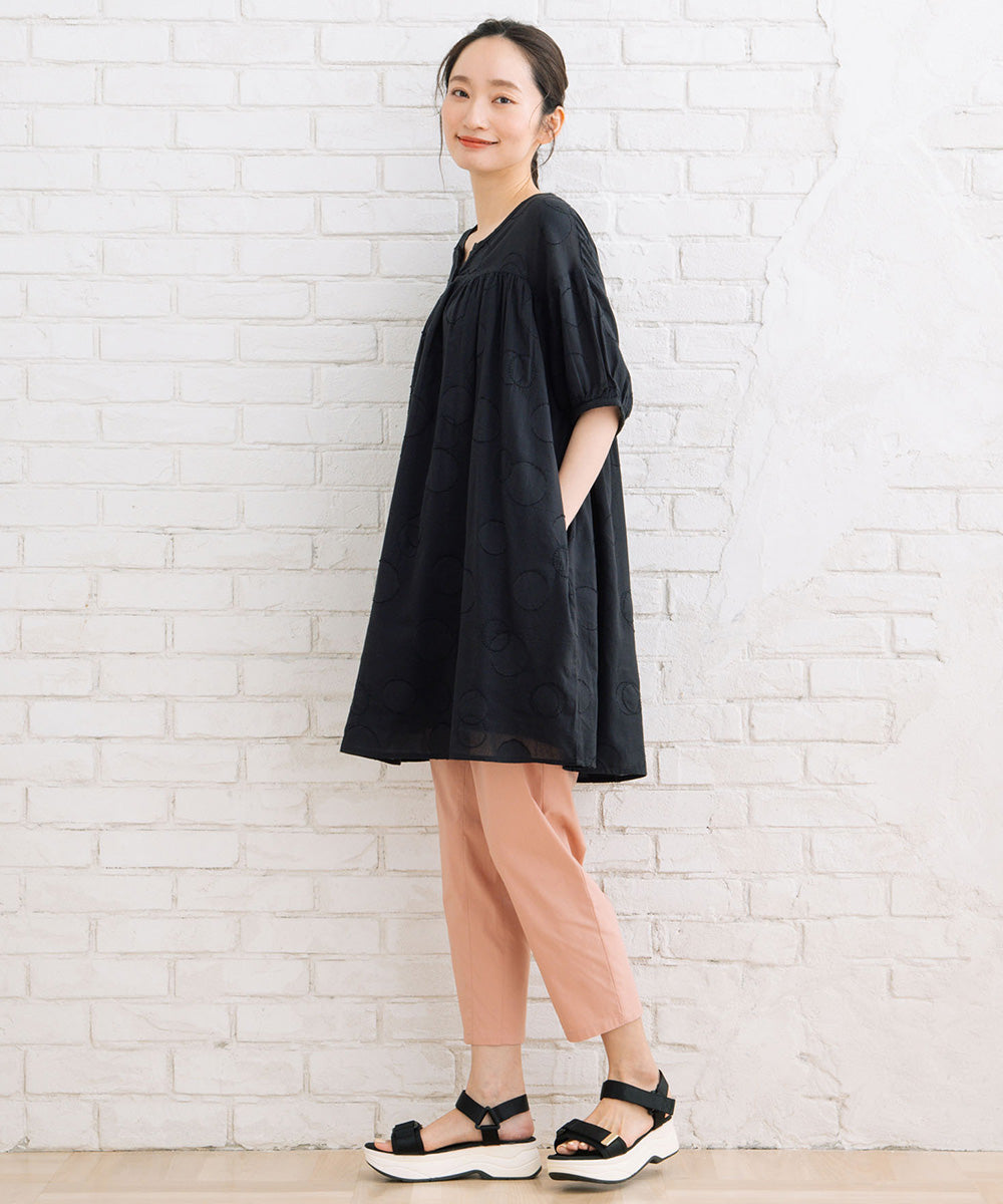 21号(6L～) INDESIGN ドットジャガード＆エンブロイダリーチュニック