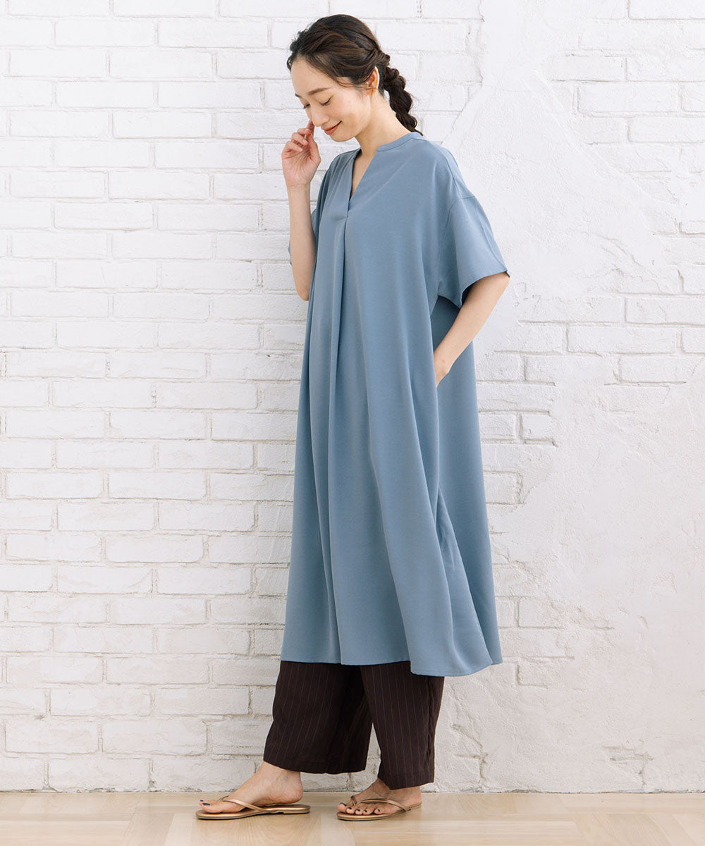 21号(6L～) スムースジョーゼットスキッパーワンピース