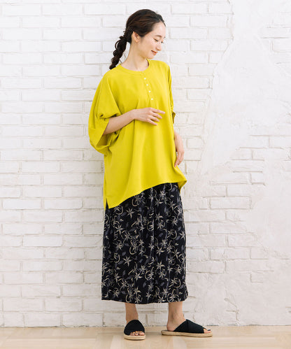 21号(6L～) スムースジョーゼットバンドカラーブラウス