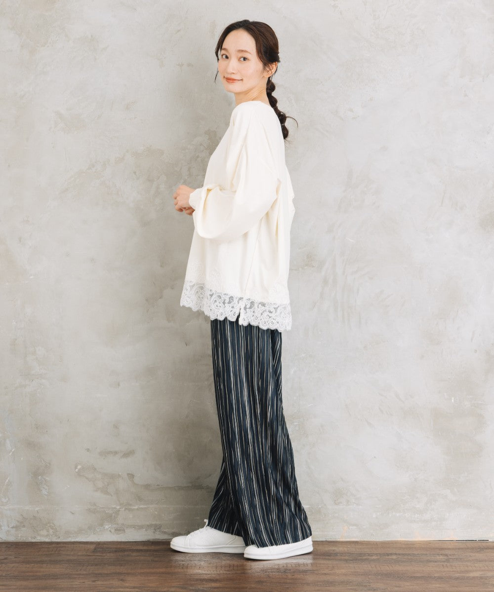 【sabstreet bis】【web限定】 セルフカットプリーツワイドパンツ