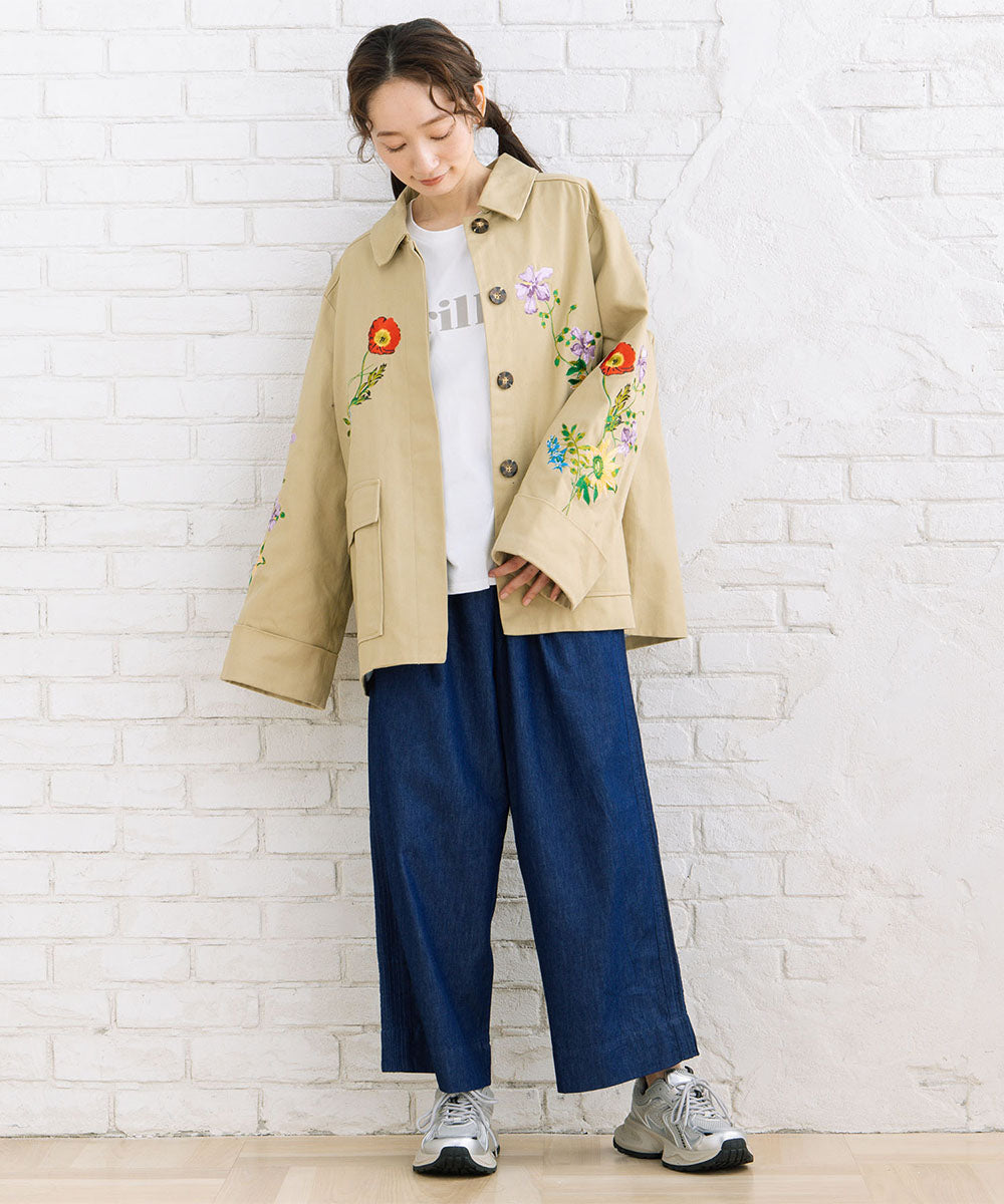 INDESIGN ピンタックラインデニムパンツ