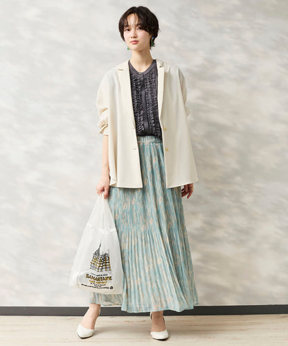 14-5926　【FONT LAB】ストリークプリントマジョリカプリーツスカート