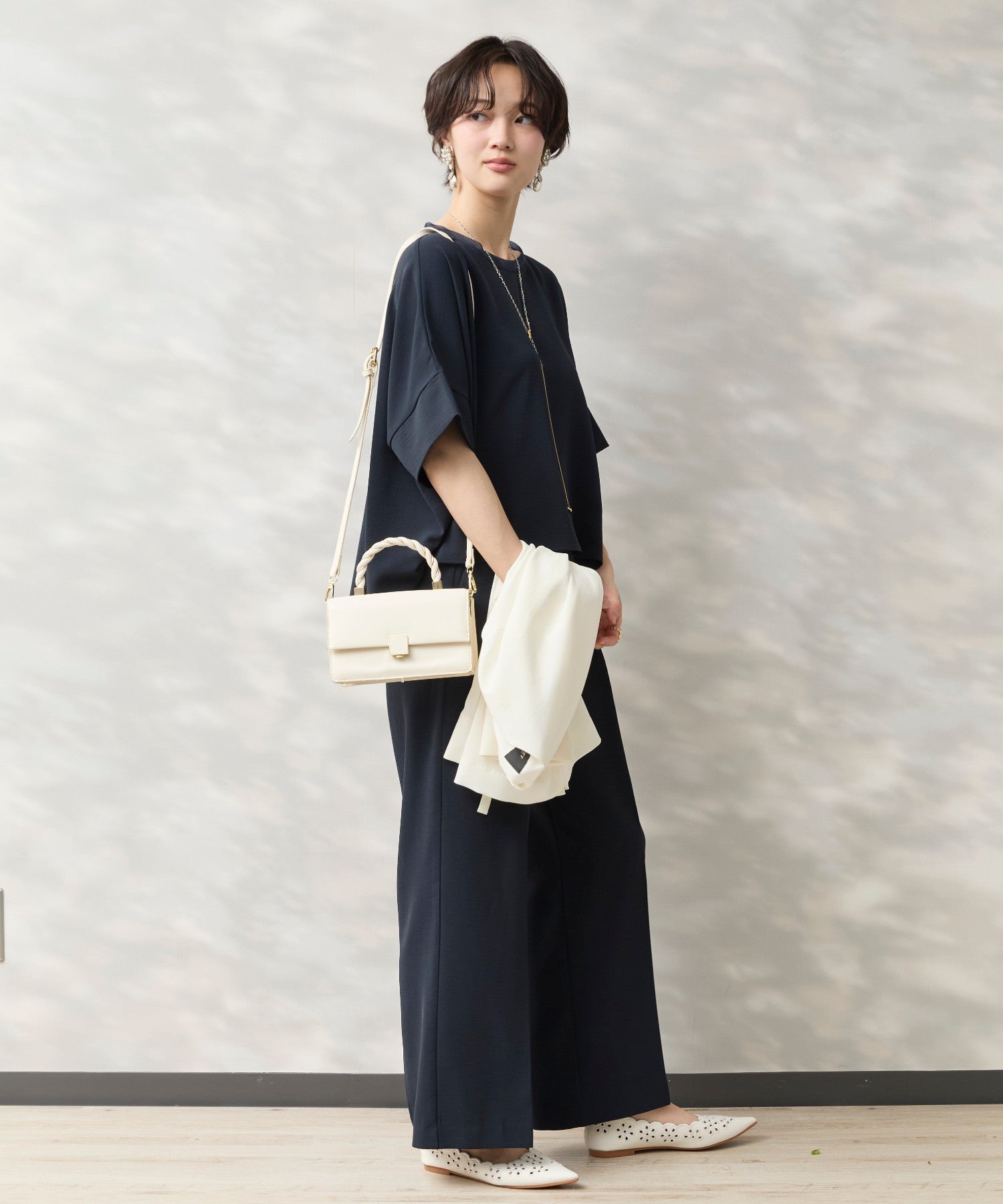 【JETSET SOLO PLUS】ハイストレッチカルゼワッシャーベルト付きパンツ