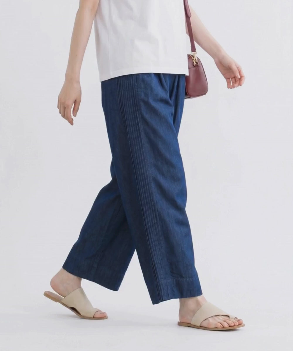 INDESIGN ピンタックラインデニムパンツ