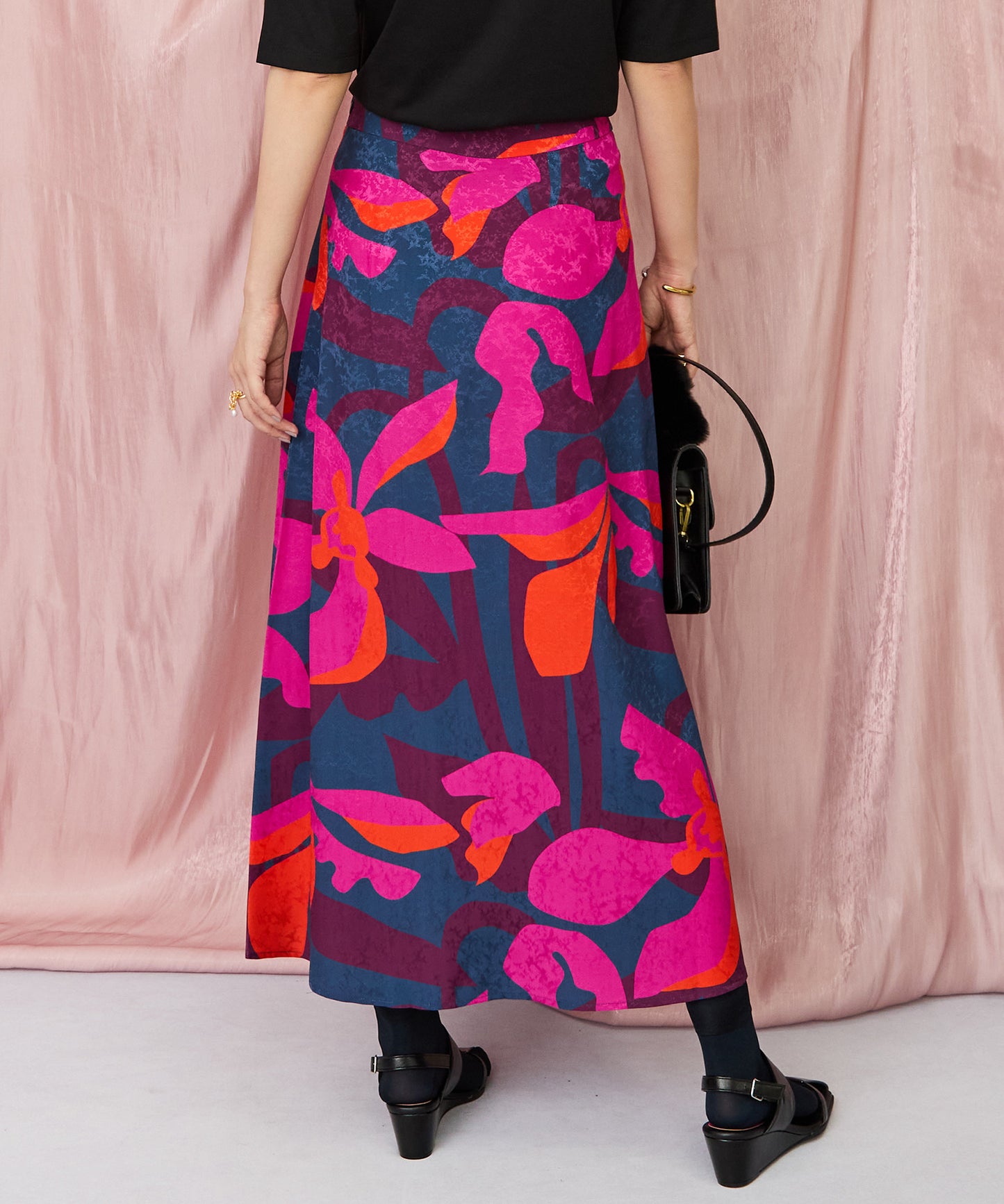 14-5871【FRNCH】ジオメトリックフラワースカート