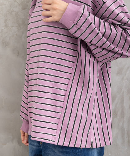 21号(6L～) FONTLAB サイドスイッチボーダーカットソー