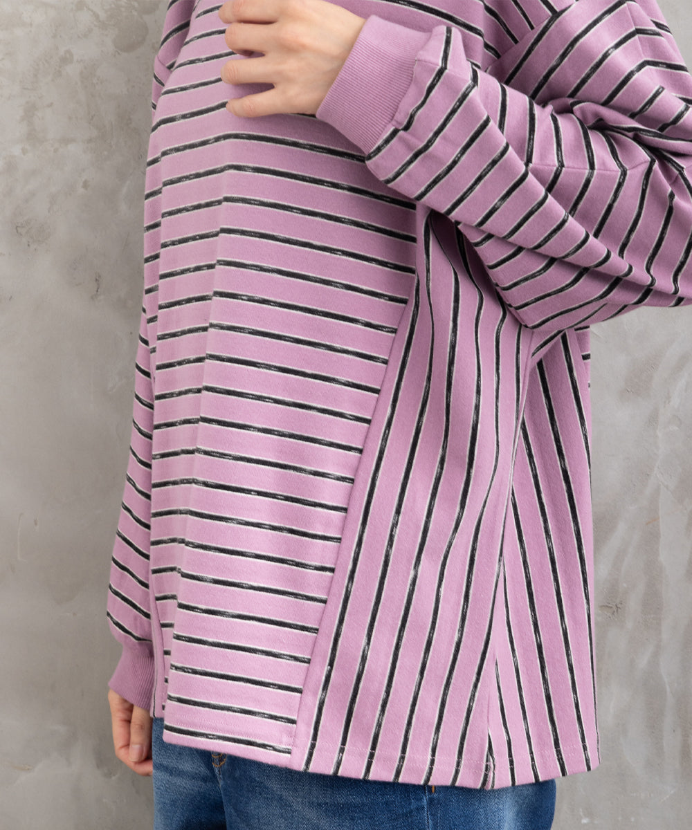 FONTLAB サイドスイッチボーダーカットソー