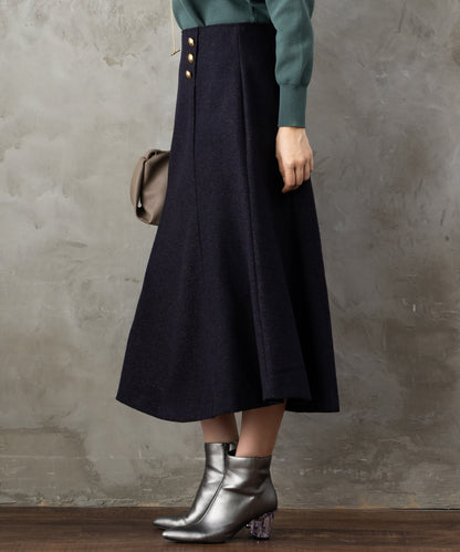 【JETSET SOLO PLUS】ネップツイードボタンデザインスカート