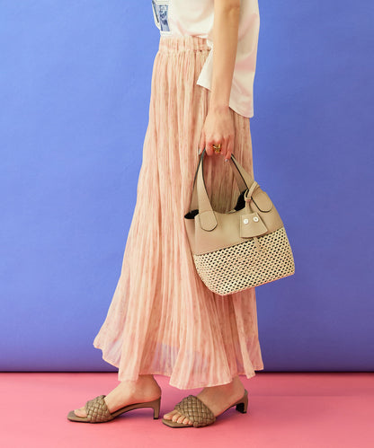 14-5926　【FONT LAB】ストリークプリントマジョリカプリーツスカート