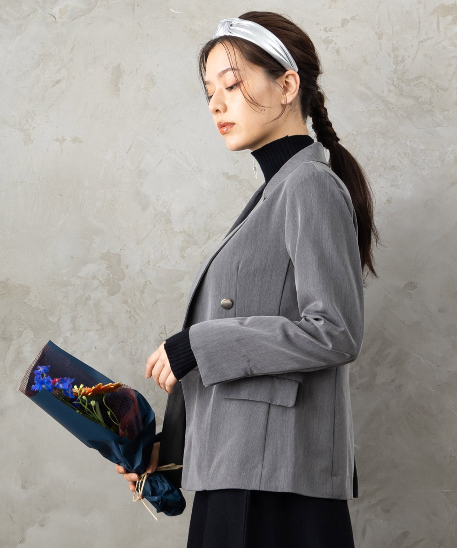 20-1183【JETSET SOLO PLUS】サイロストレッチツイルWブレストジャケット