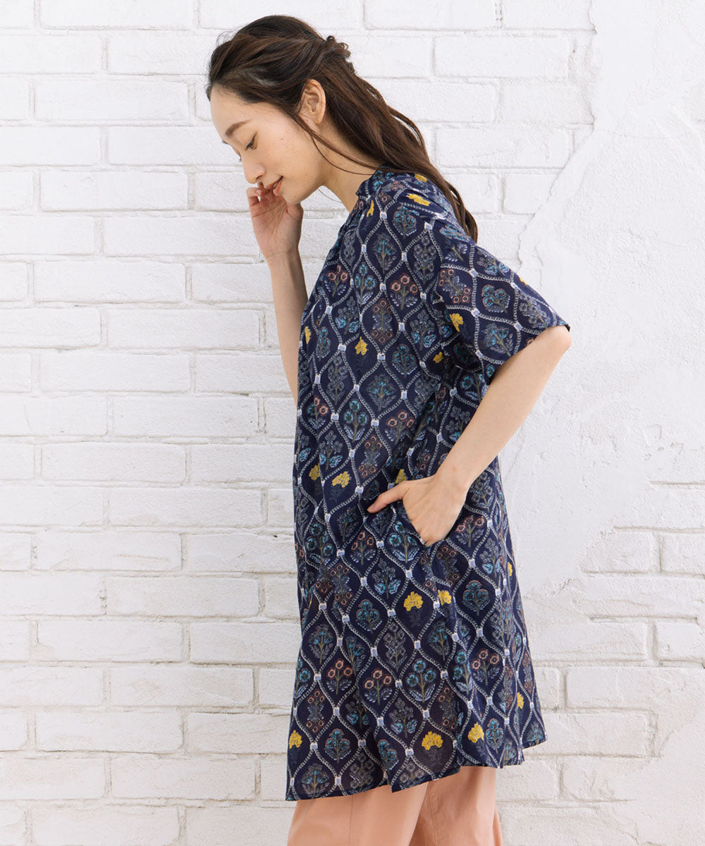 フラワータイルプリントチュニック