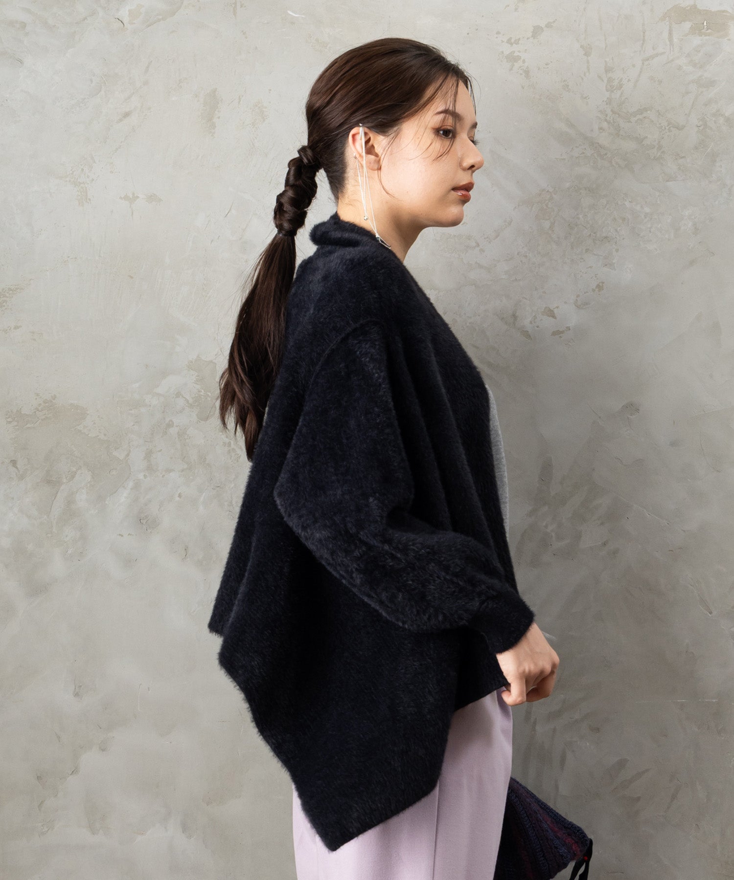 【FONT LAB】ダブルフェイスストールカーディガン