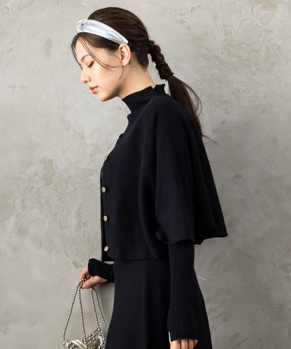 【待望の再入荷！予約受付中】【FONT LAB】バイカラーボトルネック×ケープアンサンブル