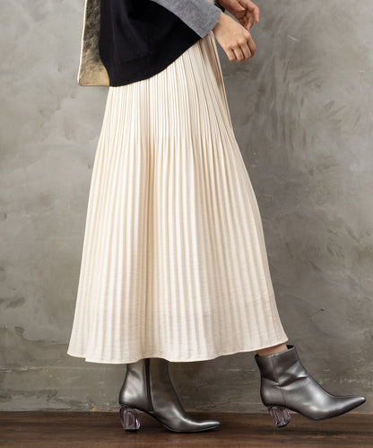 【FONT LAB】ミストウールタッチダブルプリーツスカート