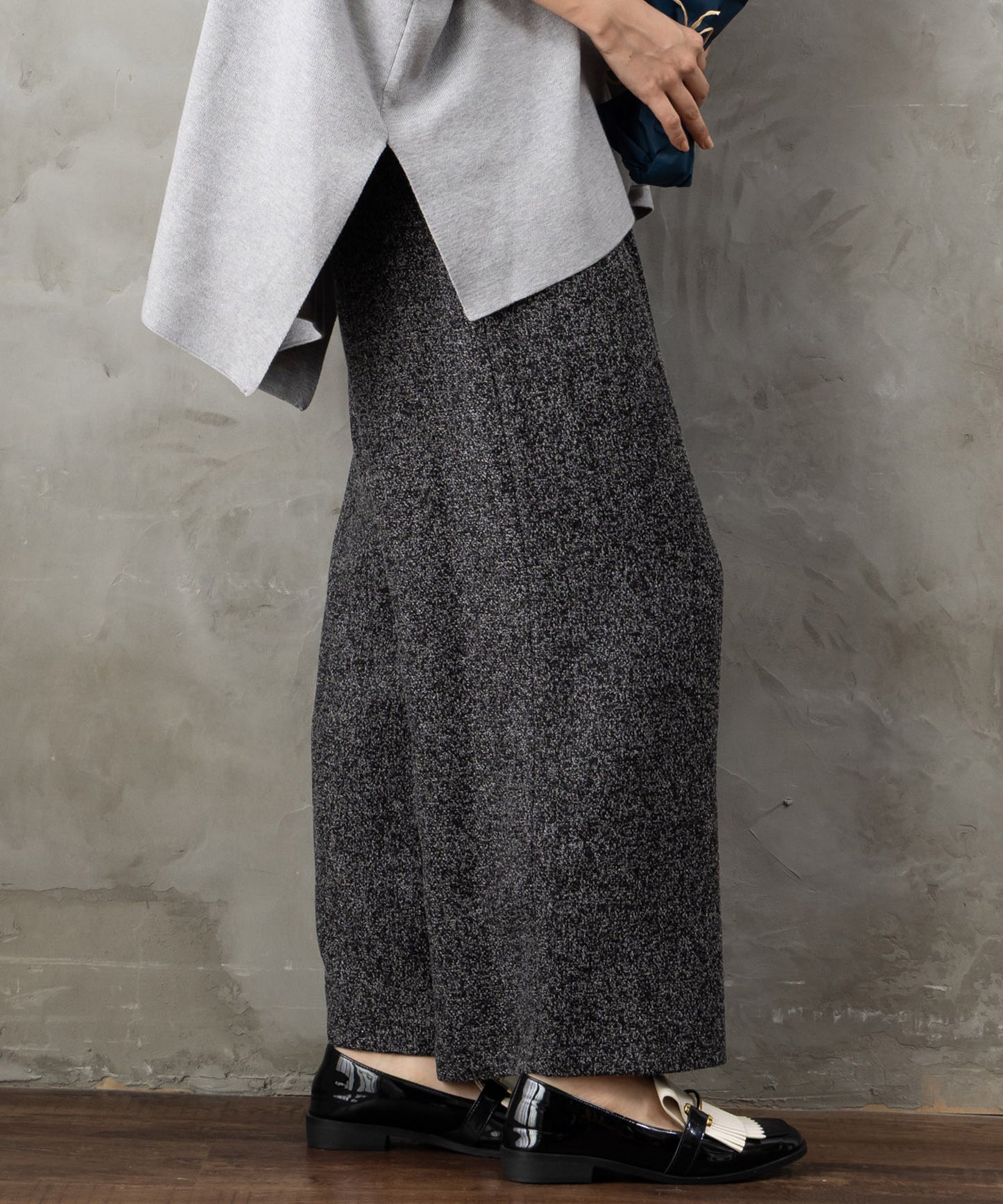 【FONT LAB】ツイードフリンジワイドパンツ