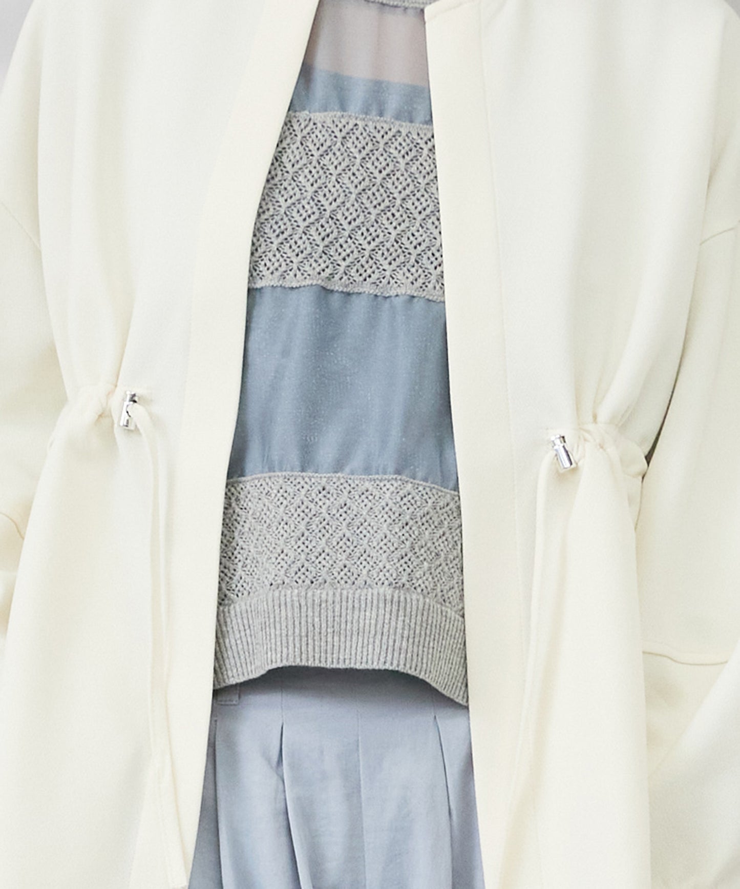 【FONT LAB】カットジョーゼットドロストトッパーハオリ