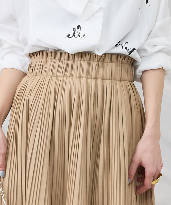 【FONT LAB】フェイクレザーランダムプリーツスカート